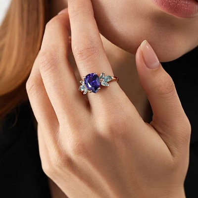 1CT Pear Cut Sona Simulated Diamonds/Moss Agate Engagement Rings In Sterling Silver