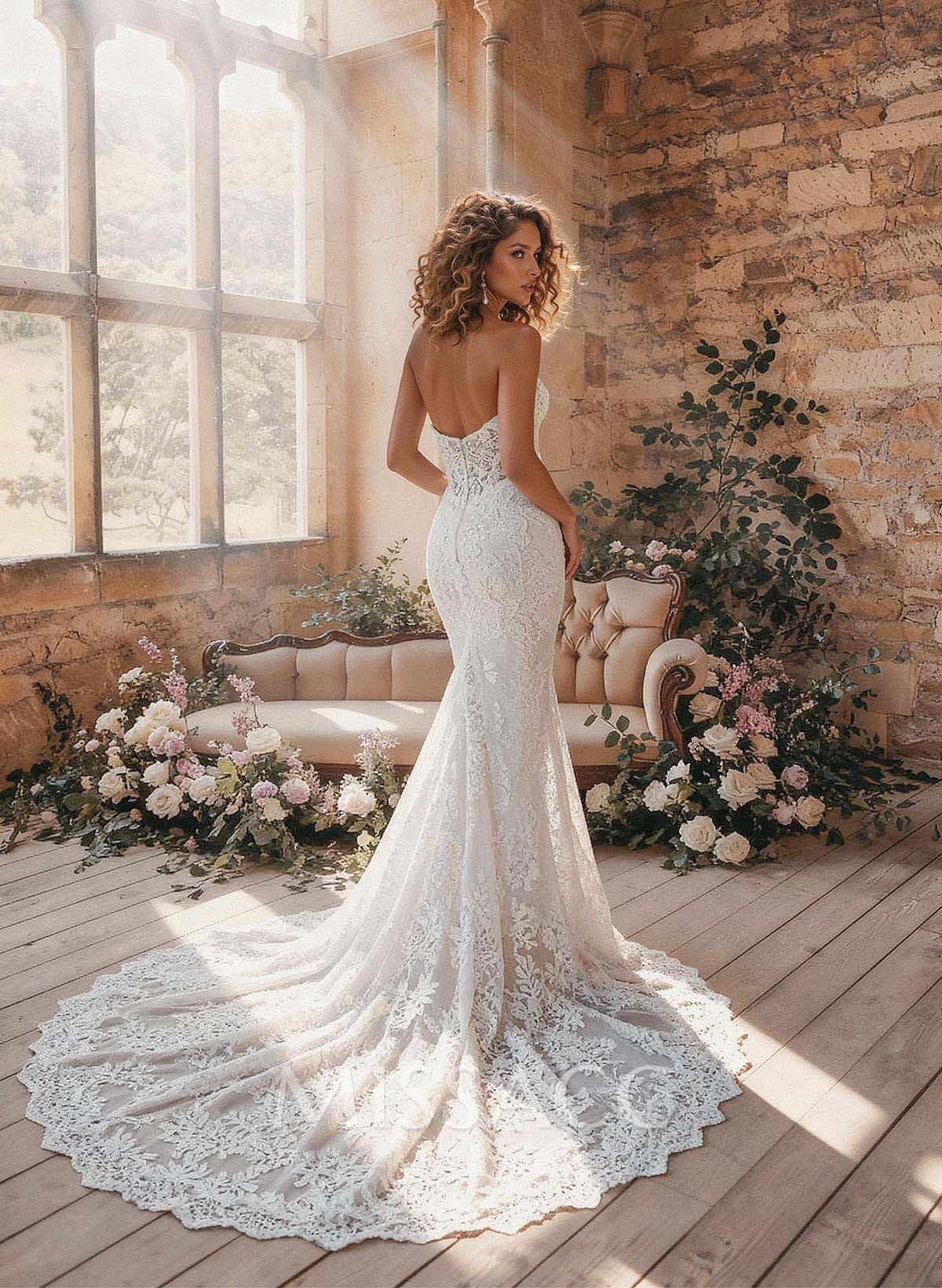 Trumpet Mermaid Ball-Gown High Neck Detachable Sleeves Chapel Train Wedding Dresses Trumpet Mermaid Ball-Gown High Neck Detachable Sleeves Chapel Train Wedding Dresses