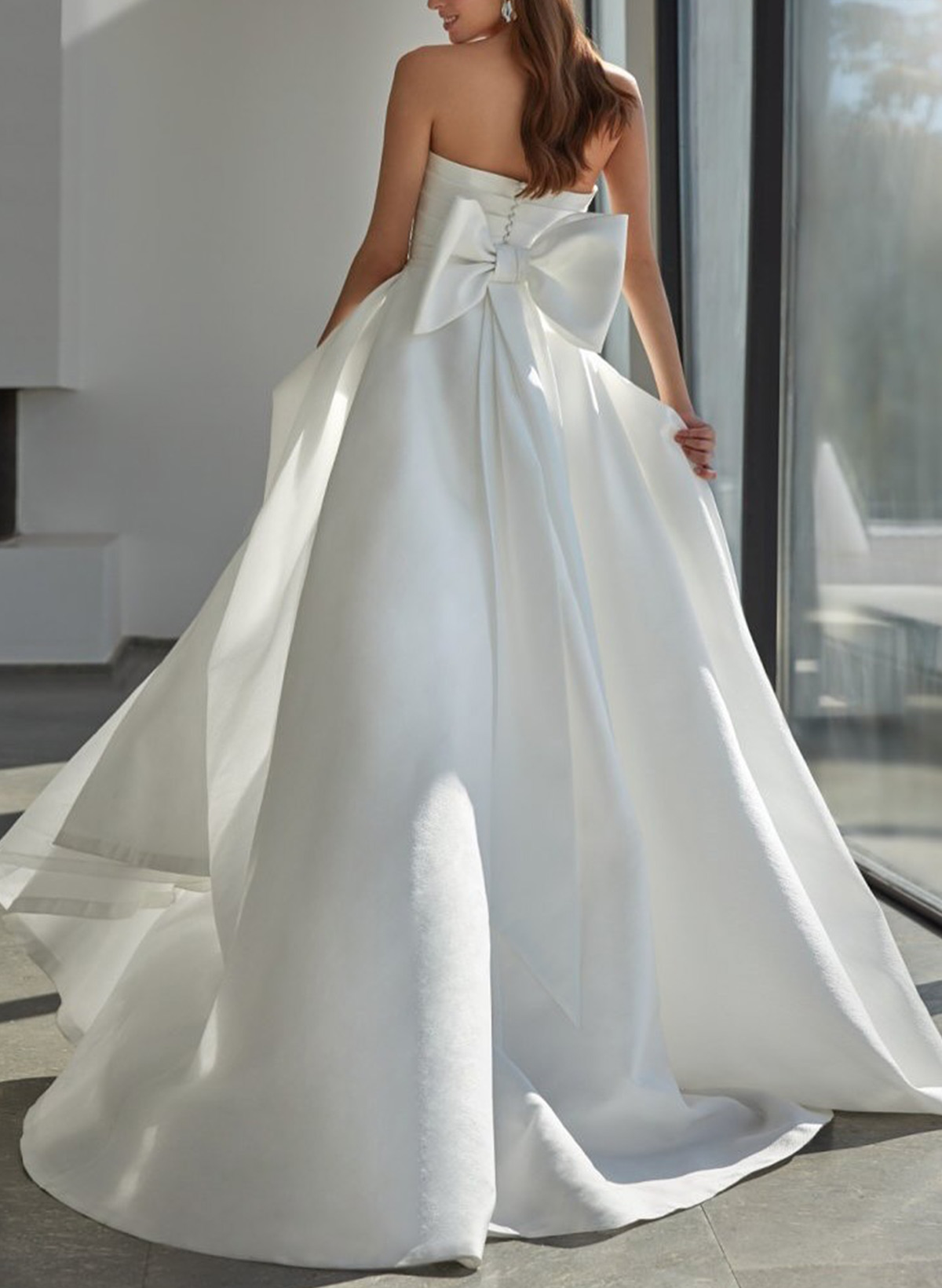 Jumpsuit/Pantsuit Sweetheart Sleeveless Detachable Chiffon Wedding Dresses With Bow(s)