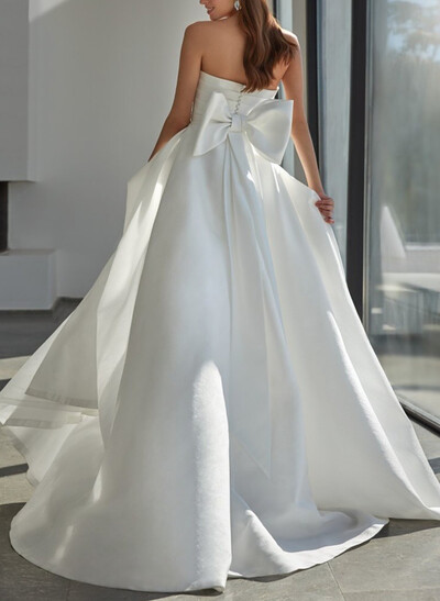 Jumpsuit/Pantsuit Sweetheart Sleeveless Detachable Chiffon Wedding Dresses With Bow(s)