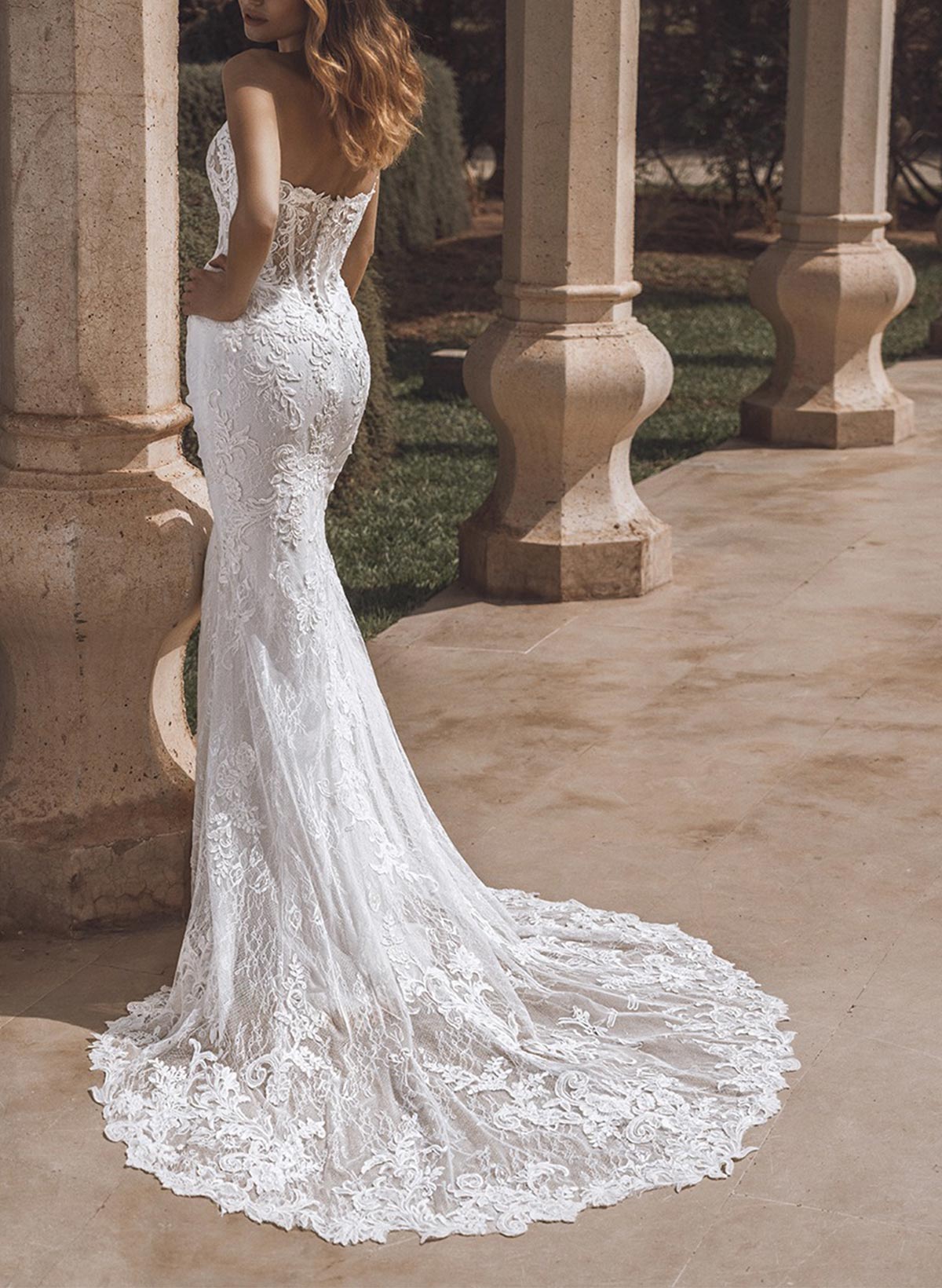 Trumpet/Mermaid Strapless Sleeveless Detachable Wedding Dresses With Detachable Skirt