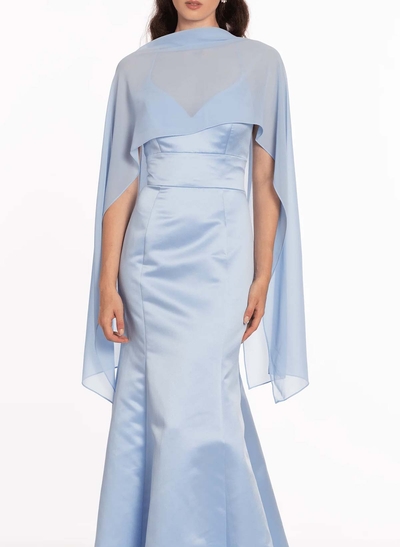 Open Front Chiffon Shawl