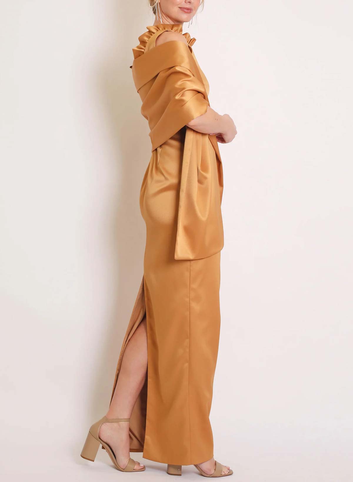 Open Front Satin Shawl