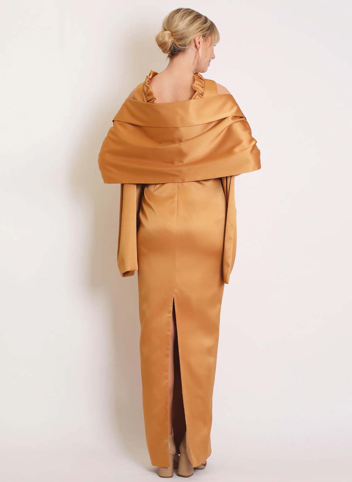 Open Front Satin Shawl