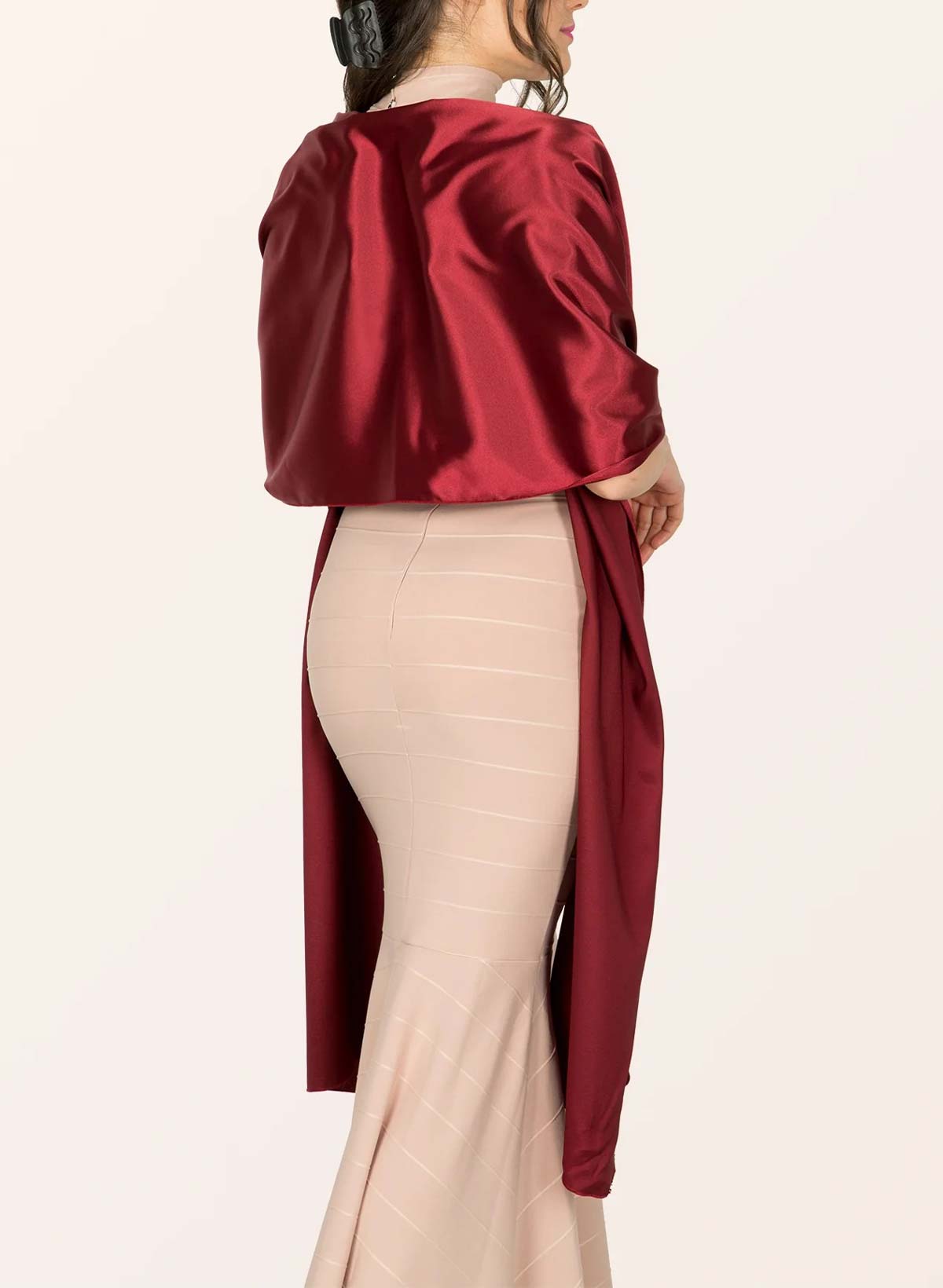 Open Front Satin Shawl