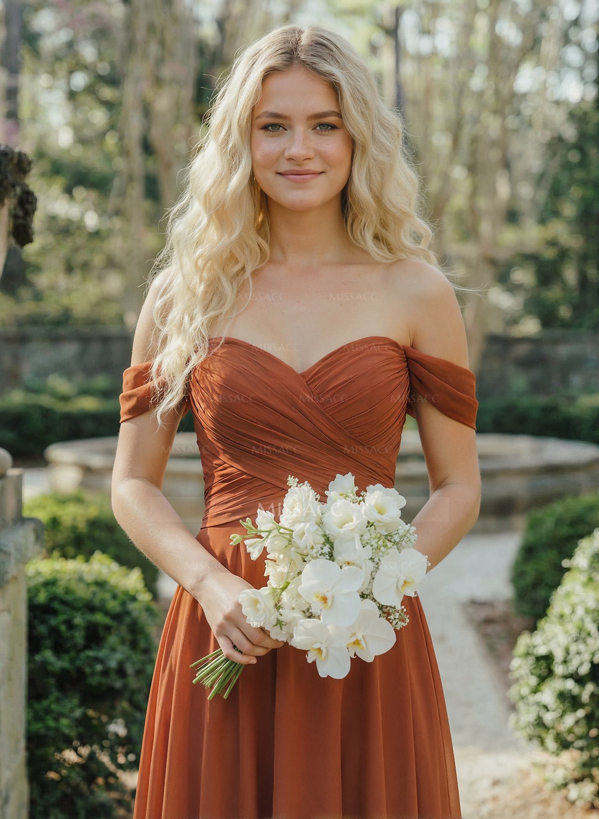 A-Line Sweetheart Sleeveless Floor-Length Chiffon Bridesmaid Dresses With