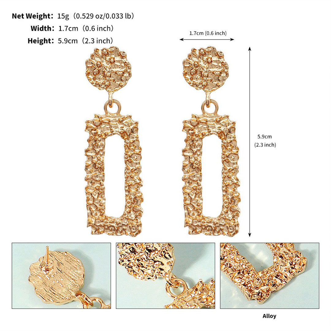 Irregular Geometric Alloy Drop Earrings