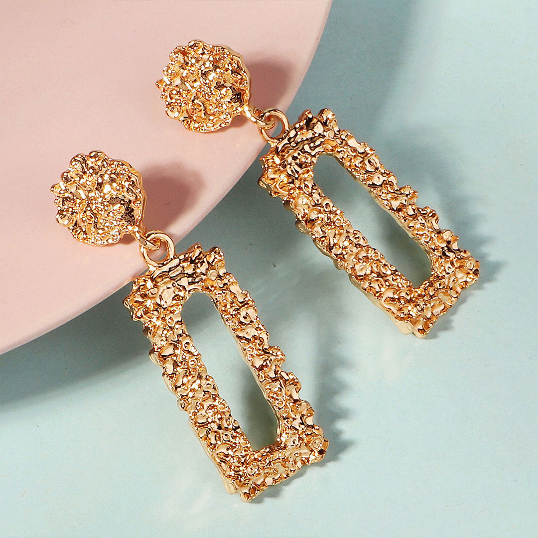 Irregular Geometric Alloy Drop Earrings