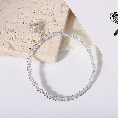 Geometry Alloy Dangle Earrings With Rhinestones