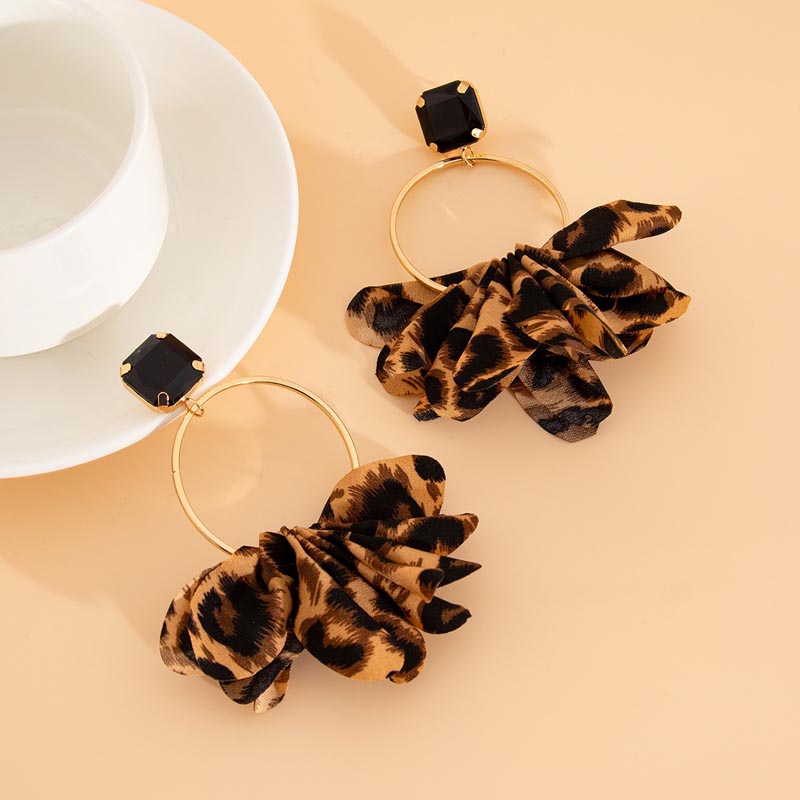 Iron Fabric Hoop Earrings