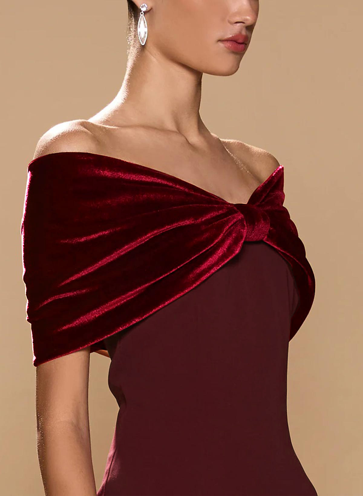 Sheath/Column Off-The-Shoulder Ankle-Length Elastic Satin Evening Dresses With Bow(s)