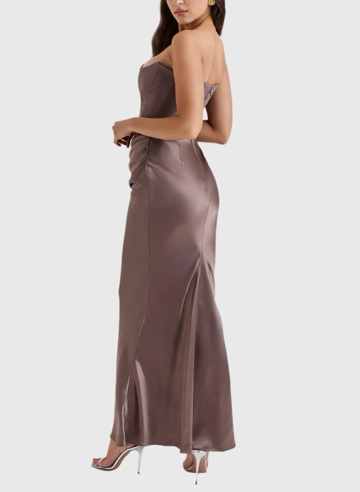 Trumpet/Mermaid Strapless Ankle-Length Elastic Satin Evening Dresses With Pleated
