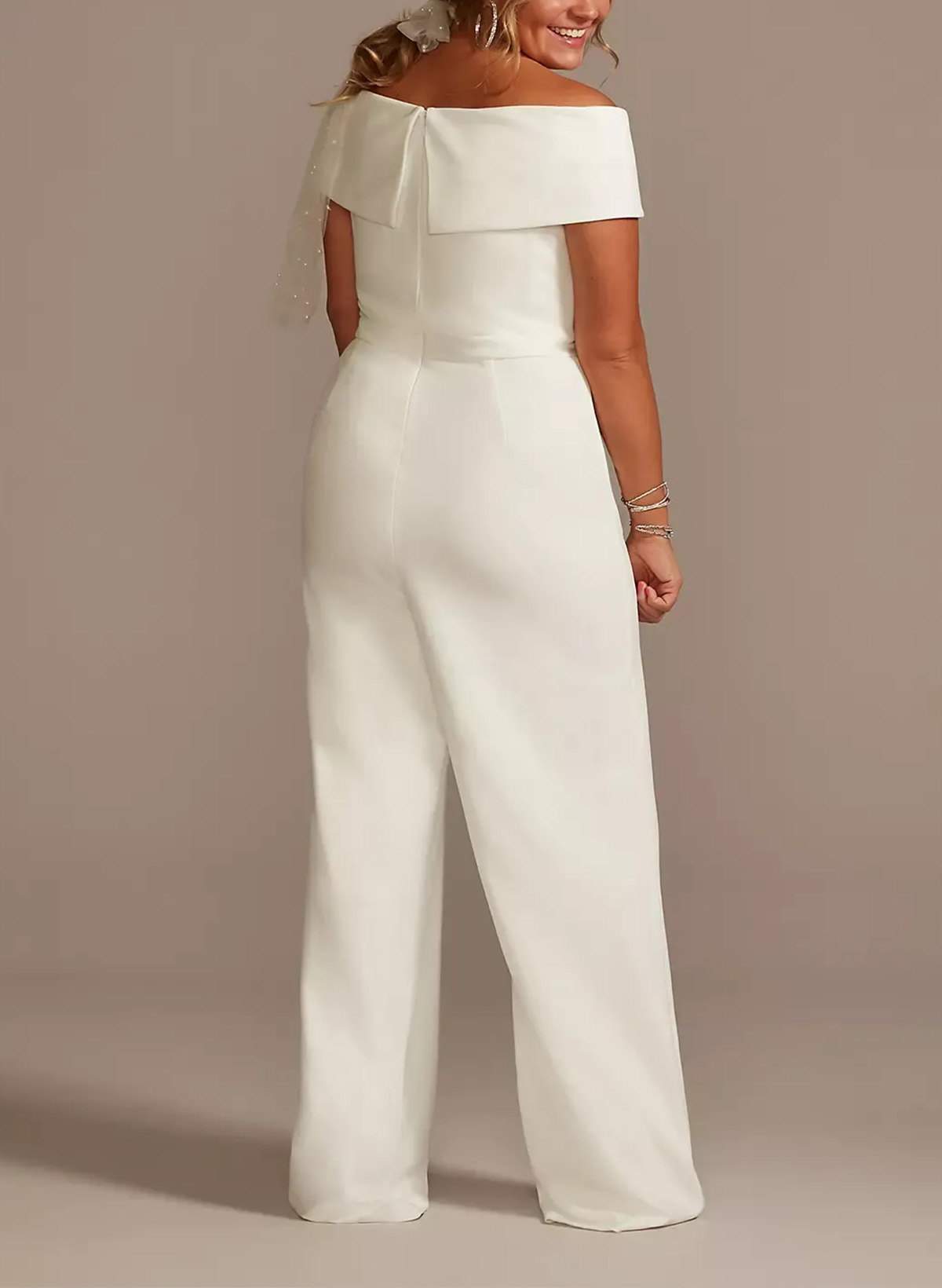 Jumpsuit/Pantsuit V-Neck Sleeveless Floor-Length Elastic Satin Evening Dresses