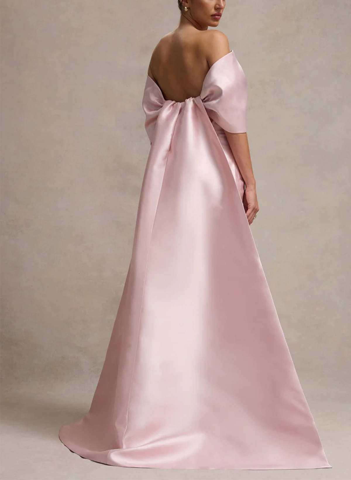 Sheath/Column Off-The-Shoulder Sleeveless Floor-Length Satin Evening Dresses With Bow(s)