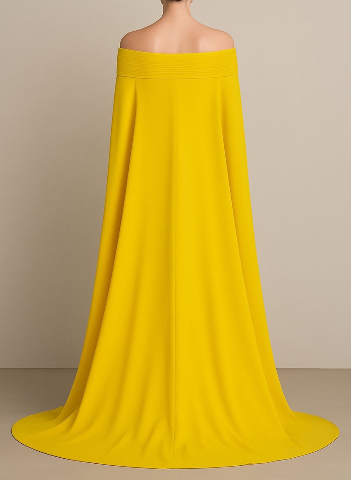 A-Line Off-The-Shoulder Cape Sleeves Floor-Length Chiffon Evening Dresses With Pleated