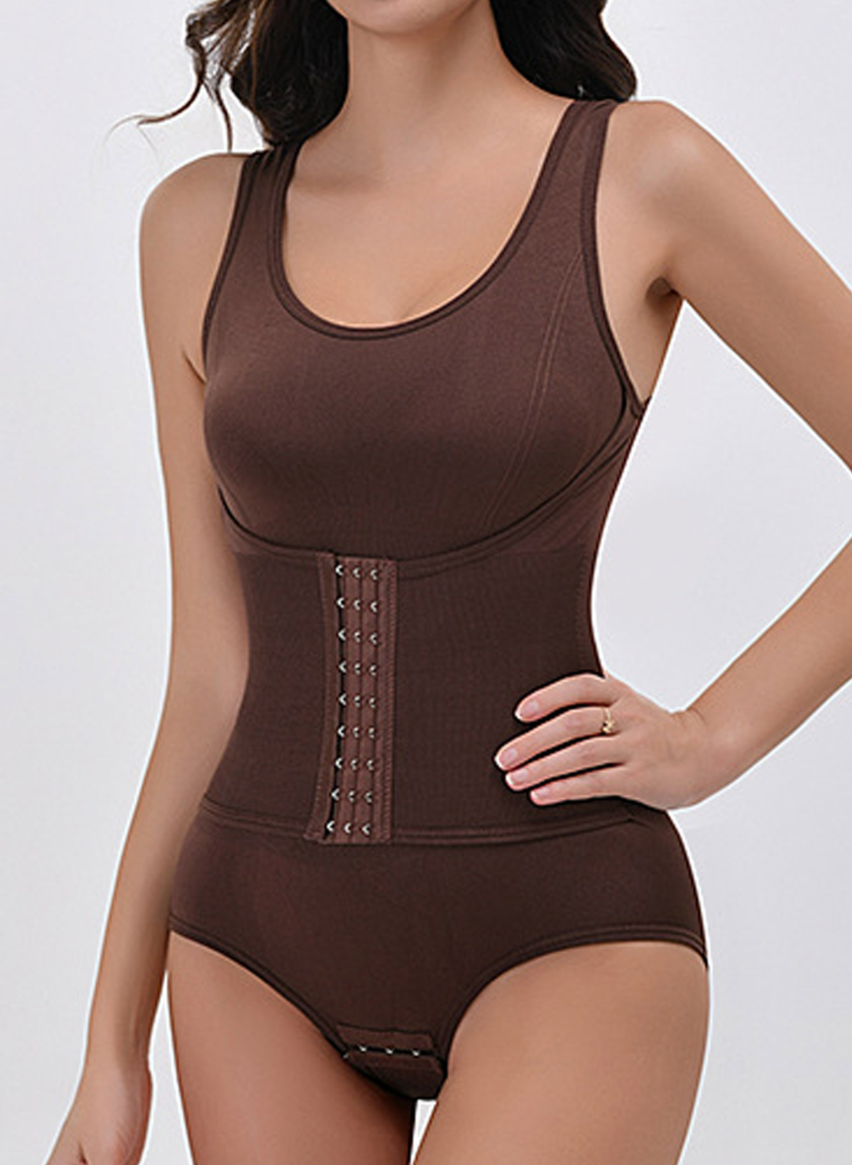High-Elastic Buckle-Lined Pressure Girdle Chinlon Shapewear