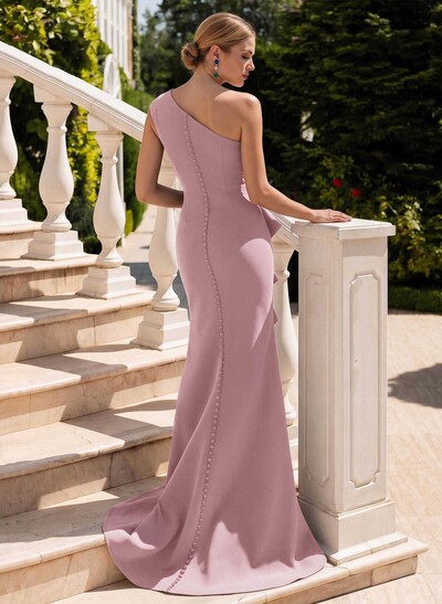 Trumpet/Mermaid One-Shoulder Sweep Train Elastic Satin Mother Of The Bride Dresses With High Split