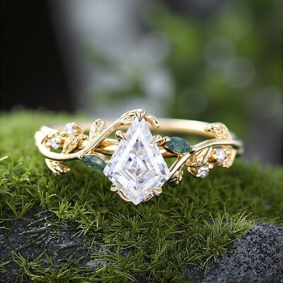 1CT Kite Cut Zircon Engagement Rings In Sterling Silver