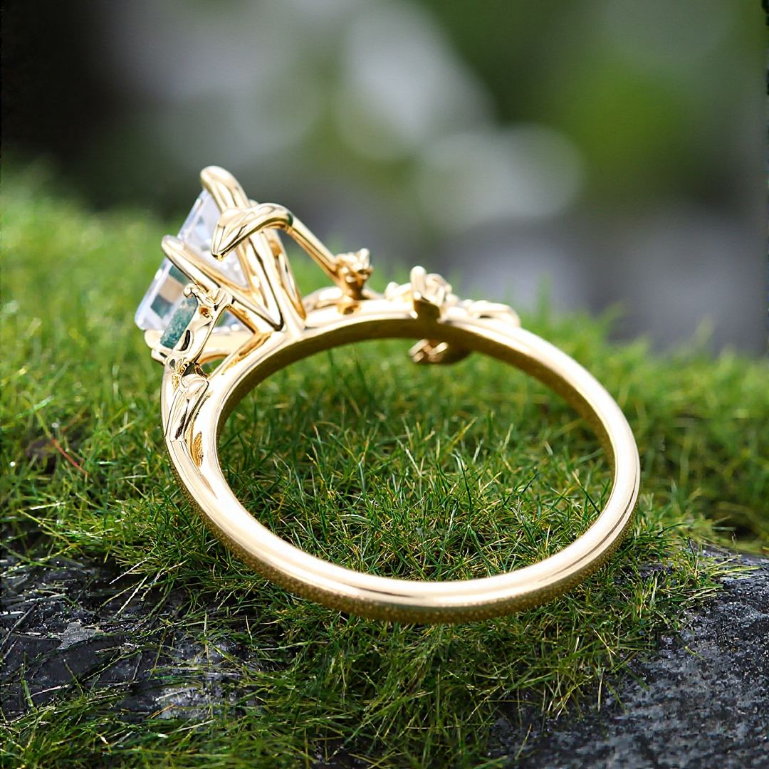 1CT Kite Cut Zircon Engagement Rings In Sterling Silver