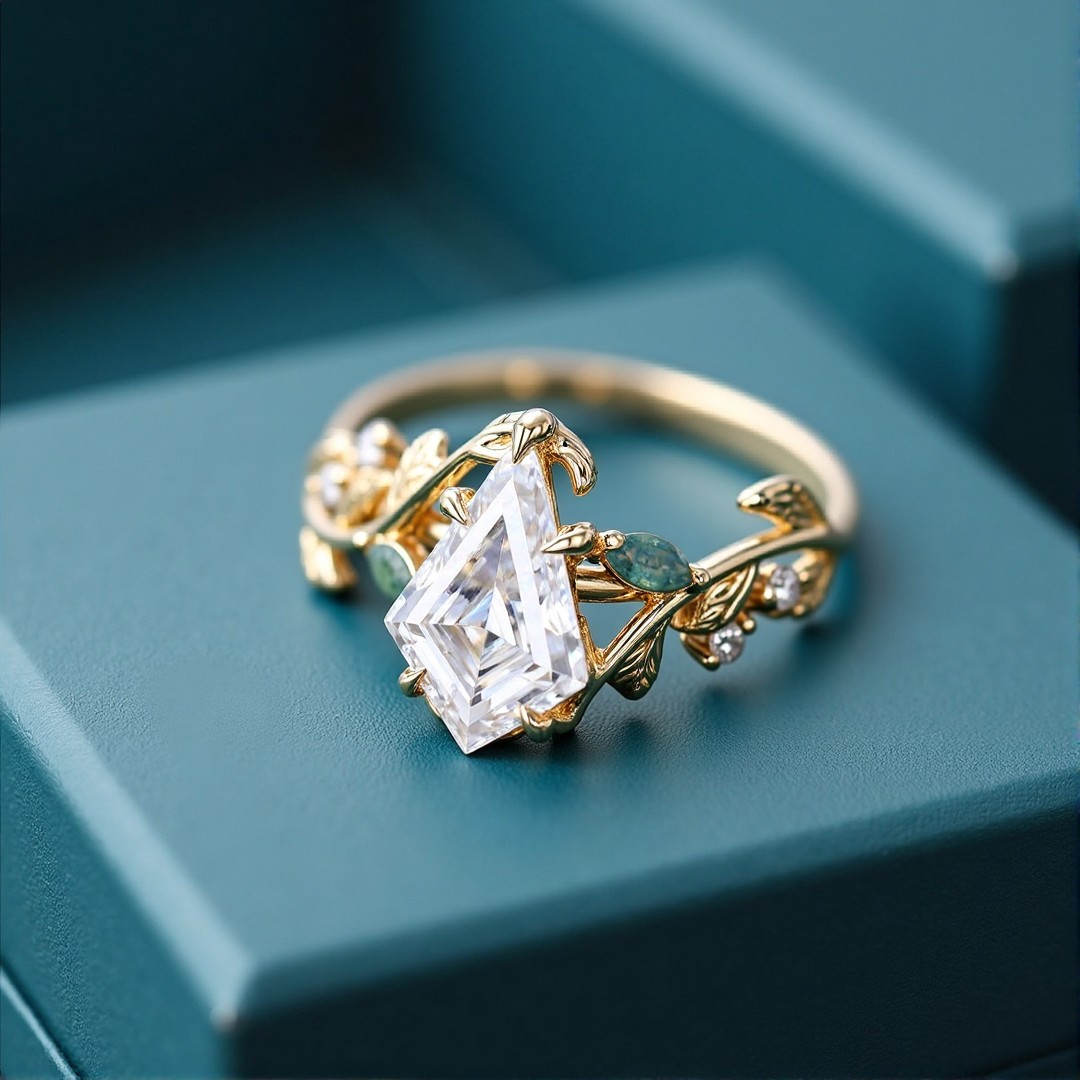 1CT Kite Cut Zircon Engagement Rings In Sterling Silver