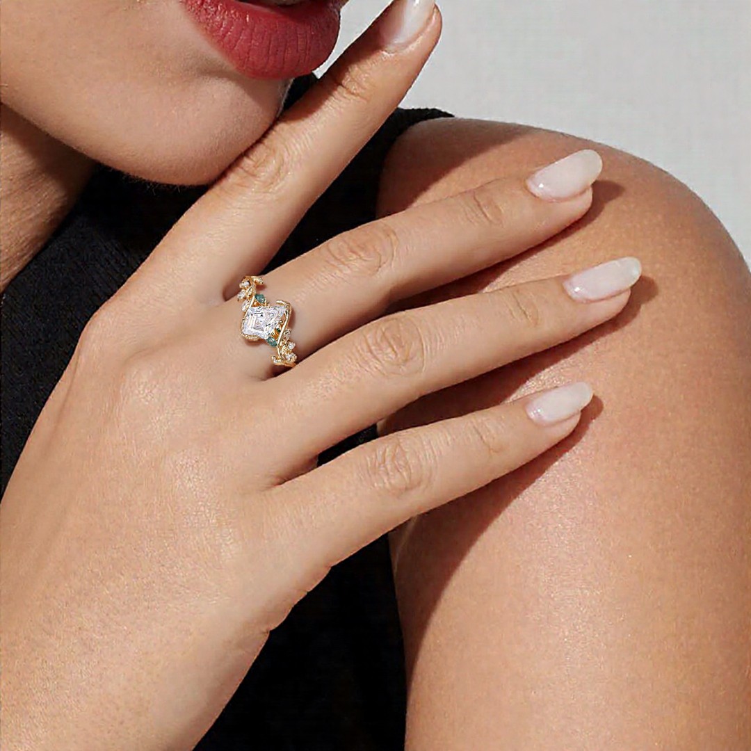 1CT Kite Cut Zircon Engagement Rings In Sterling Silver