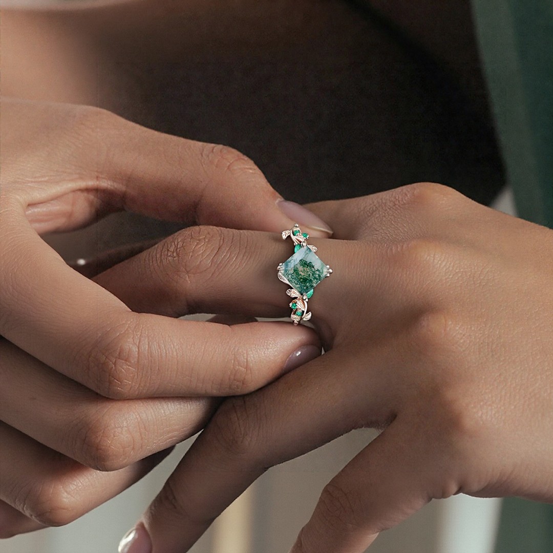 1CT Princess Cut Zircon Engagement Rings In Sterling Silver