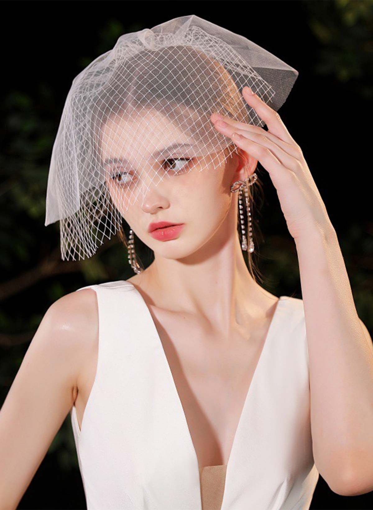 Simple Two-Tier Tulle Birdcage Veils