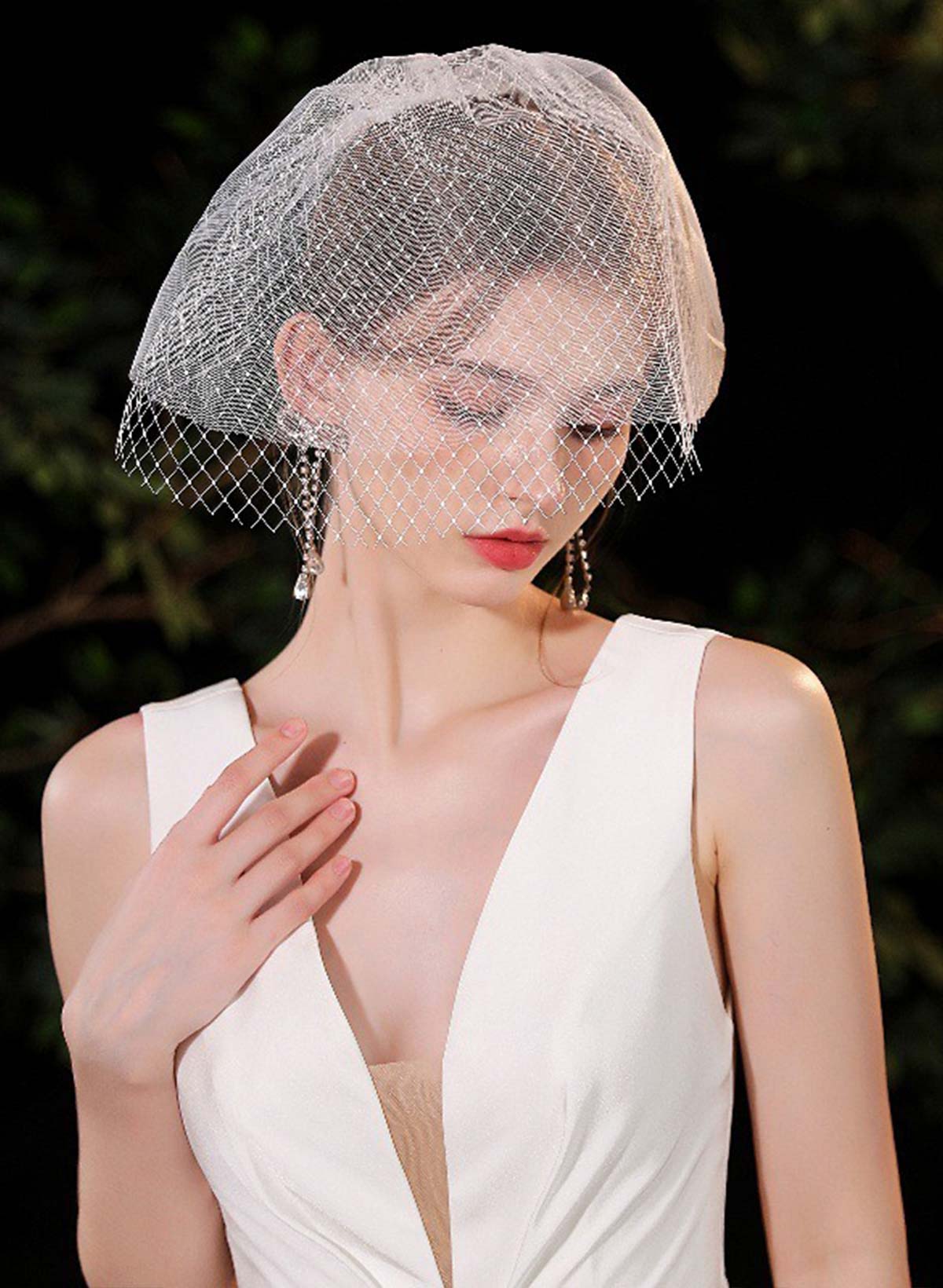 Simple Two-Tier Tulle Birdcage Veils