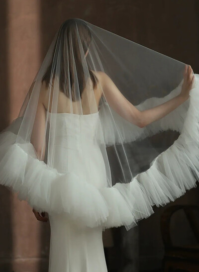 One-Tier Tulle Elbow Bridal Veils