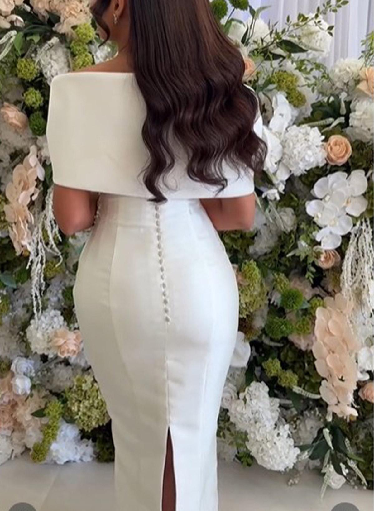 Sheath Column One-Shoulder Sleeveless Detachable Twill Satin Wedding Dress With Beading Rhinestone