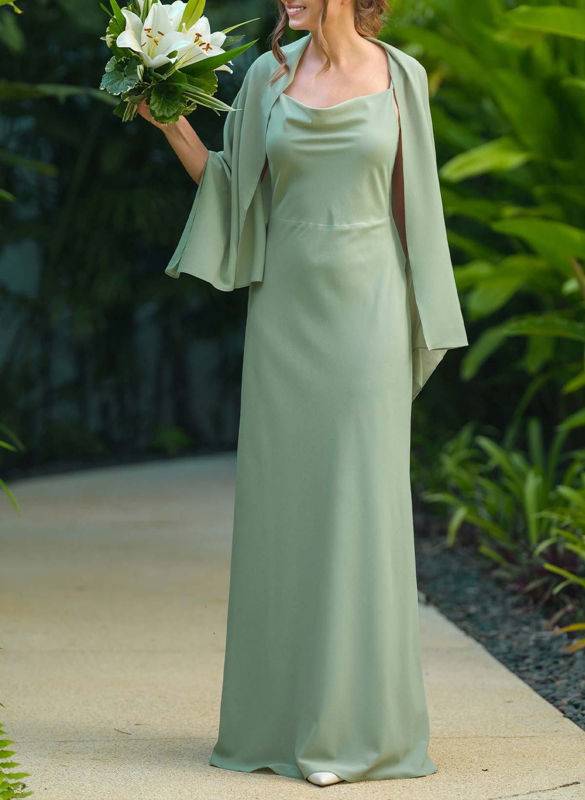 Open Front Chiffon Shawl