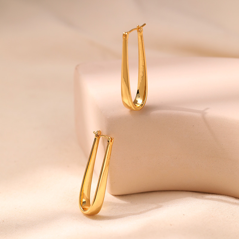 Textured Oval Minimalist Drop Earrings