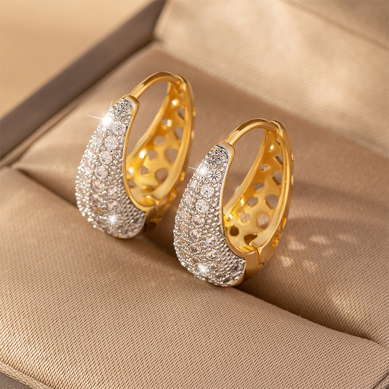 Zirconia Luxury Premium Hoop Earrings