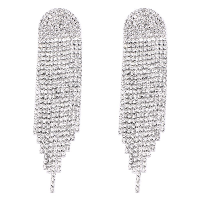 Rhinestone Tassel Earrings