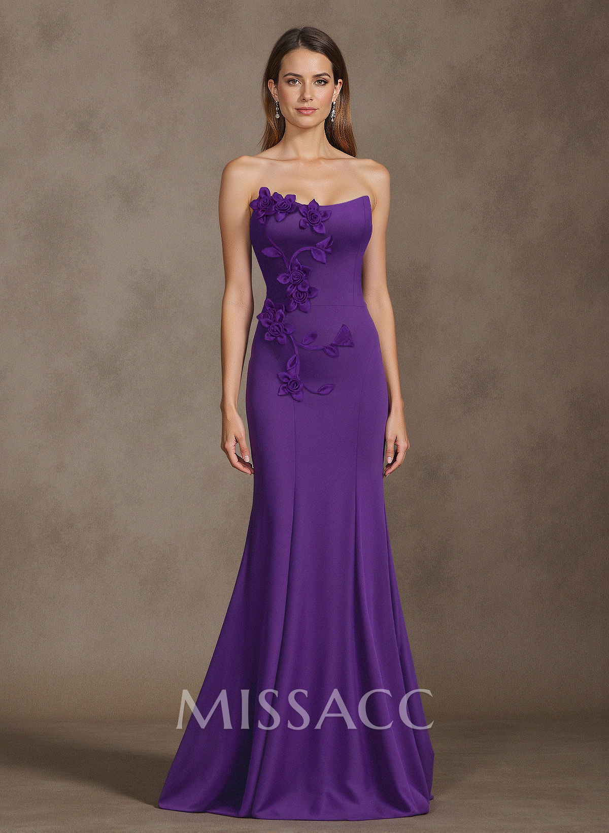 Elegant Cowl Neck Flower(s) Sweep Train Elastic Satin Evening Dresses