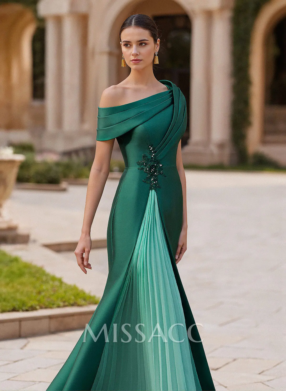 elegant chiffon evening dresses Elegant Long Chiffon Hot Pink Evening Dresses With Cape A-Line One Shoulder  Prom Dress P1887