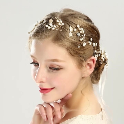 Flower And Leaf Wedding Headpiece