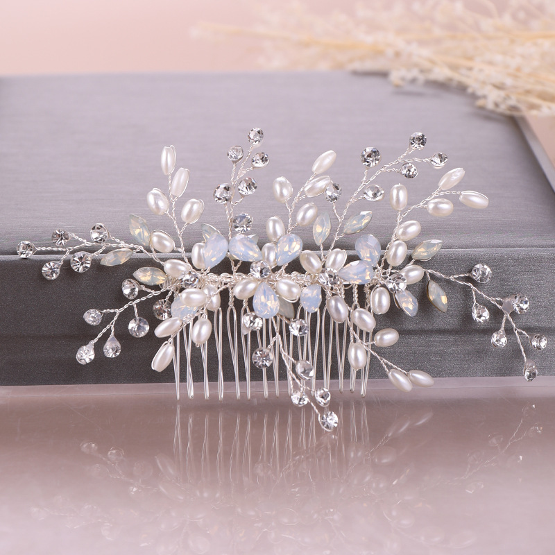 Pearl Rhinestone Hair Comb Bridal Headpiece