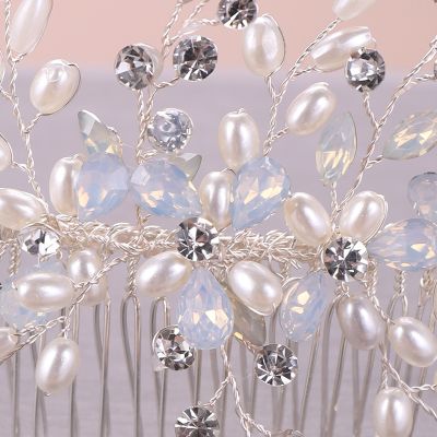 Pearl Rhinestone Hair Comb Bridal Headpiece