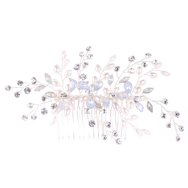 Pearl Rhinestone Hair Comb Bridal Headpiece