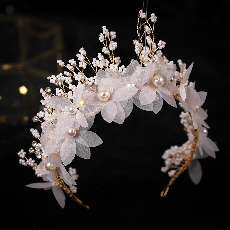 French Princess Flower Bridal Headdress