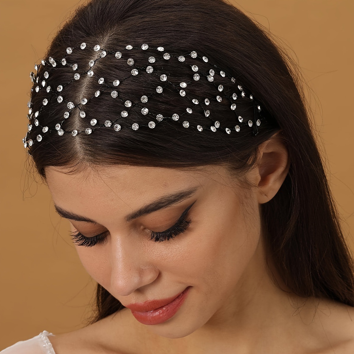 Rhinestone Mesh Bridal Headpiece