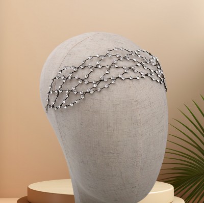 Rhinestone Mesh Bridal Headpiece