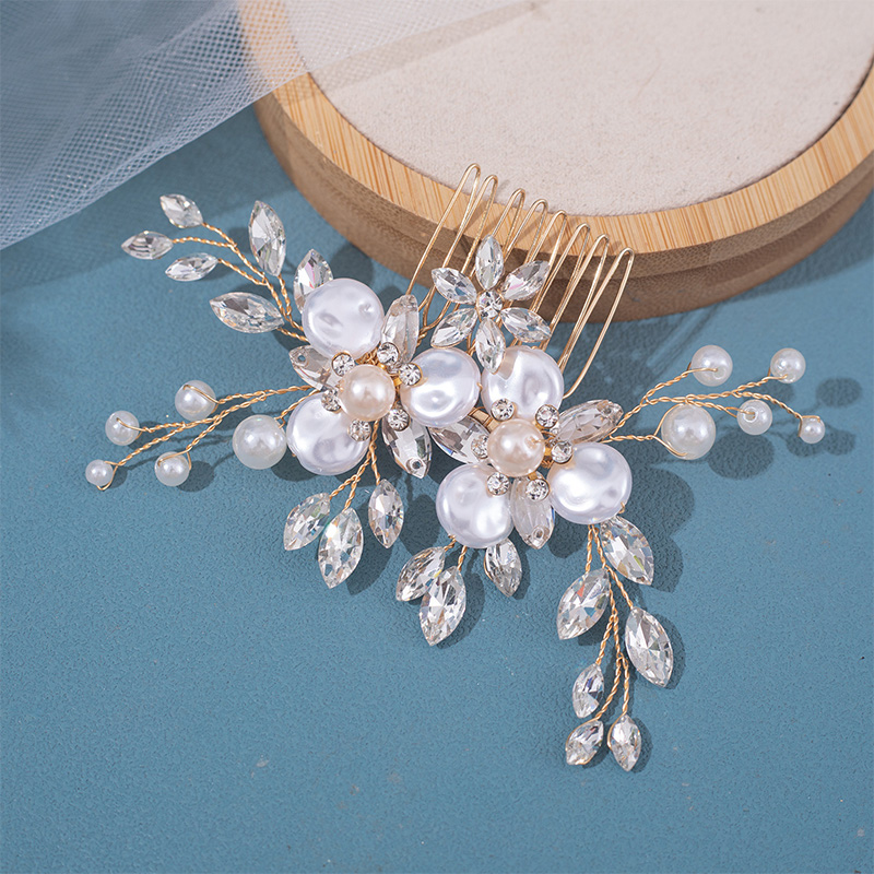 Pearl Rhinestone Hair Comb Bridal Headpiece