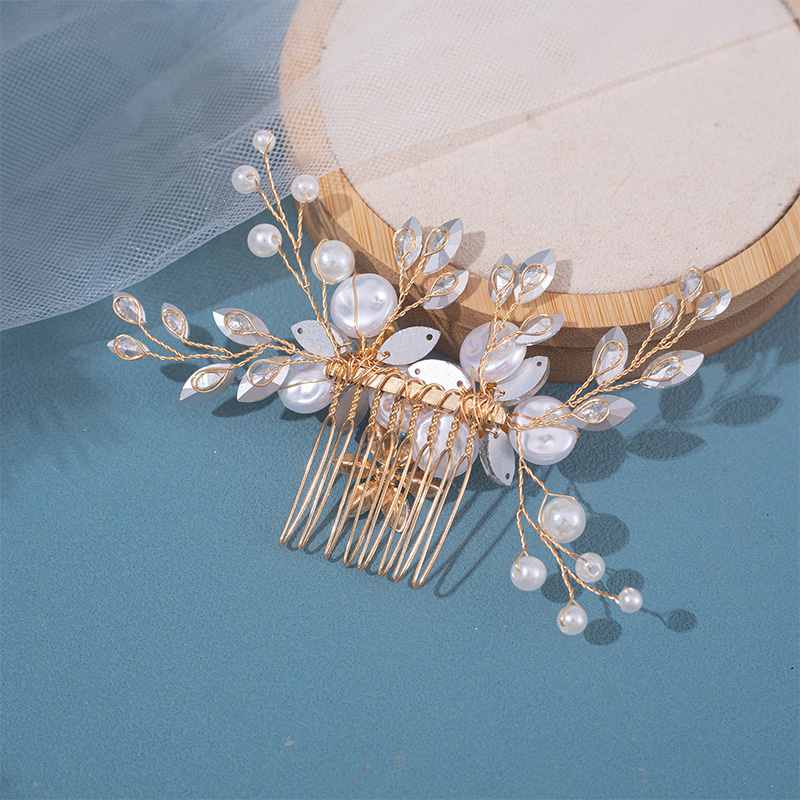 Pearl Rhinestone Hair Comb Bridal Headpiece