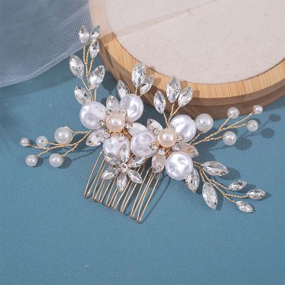 Pearl Rhinestone Hair Comb Bridal Headpiece