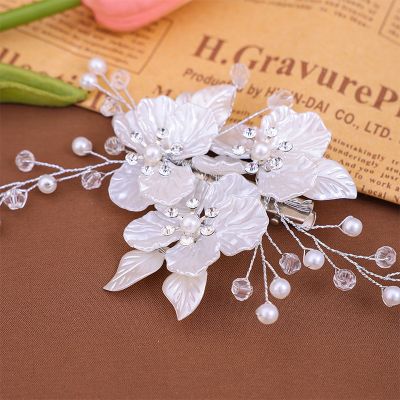 White Flower Clip Bridal Headpiece