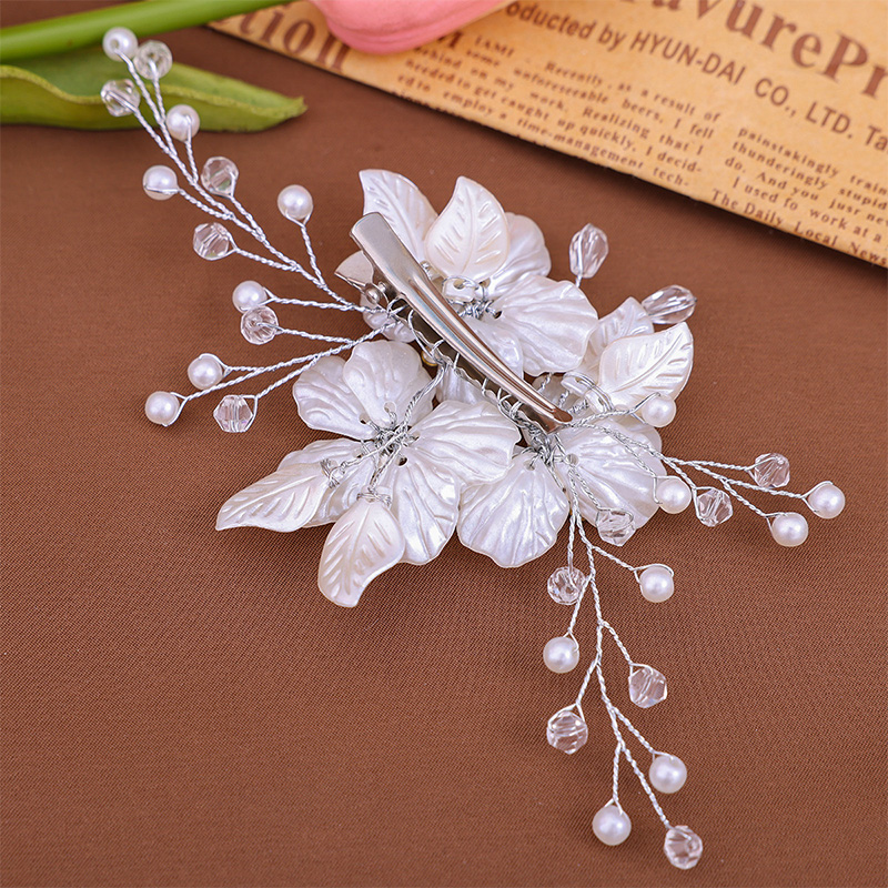 White Flower Clip Bridal Headpiece