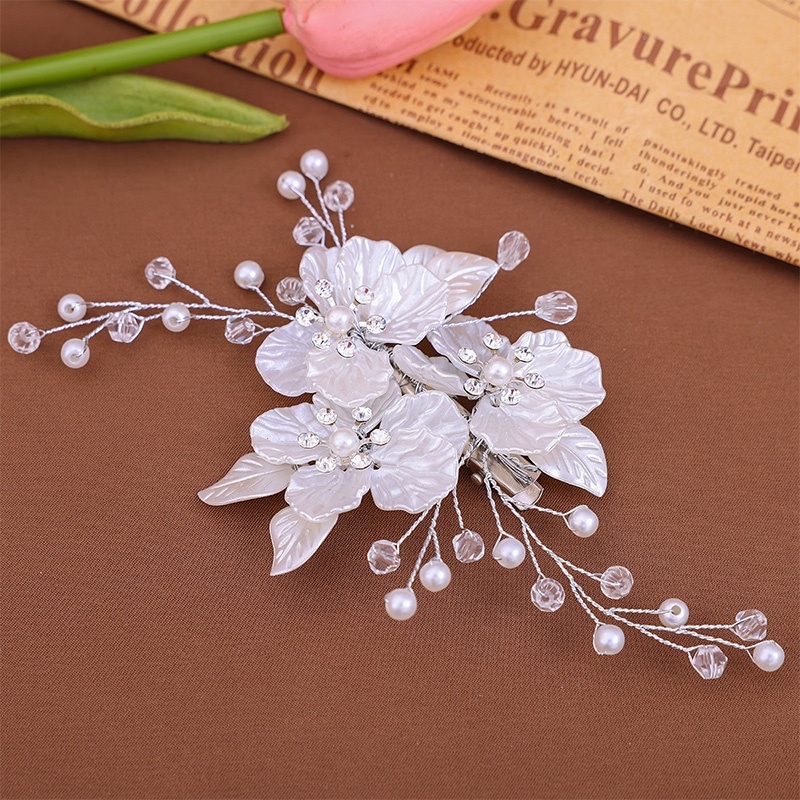 White Flower Clip Bridal Headpiece