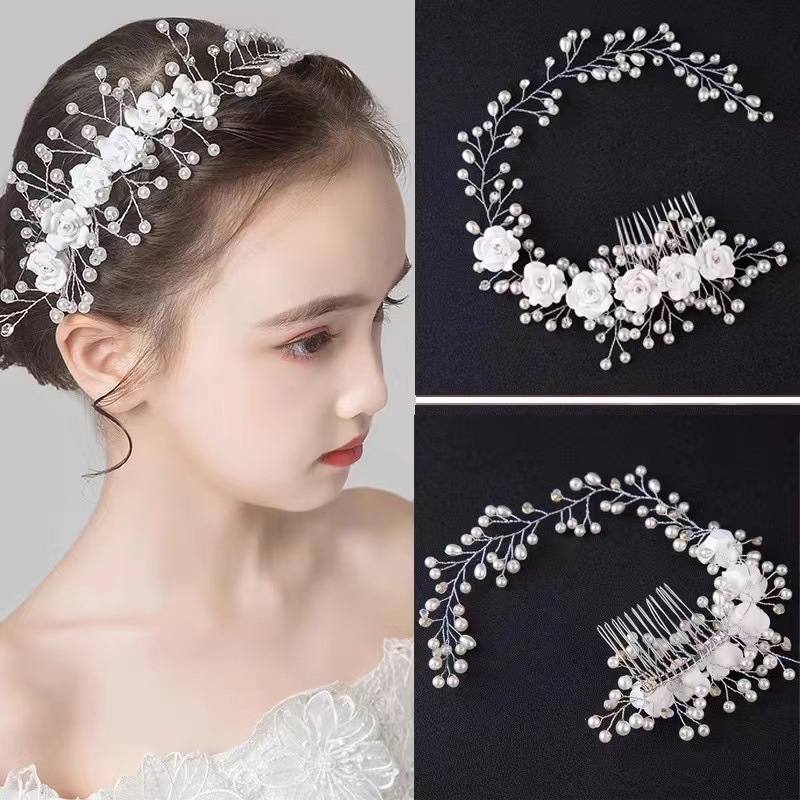 Rose Hair Comb Bridal Headpiece